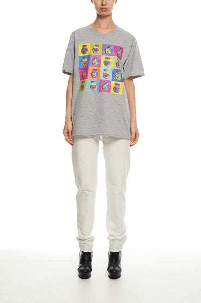 Andy Collection- Pop Art Muilti Squared Marmite Graphic T-Shirt - Gray - Johan Ku Shop