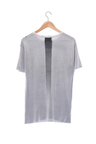 Elioliver Collection- Fade Out Sculpture Knitted Jacquard Top - Gray - Johan Ku Shop