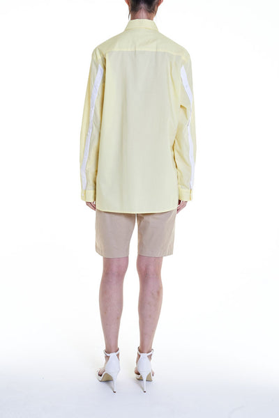 Elioliver Collection- Asymmetry Details Cotton Shirt - Light Yellow - Johan Ku Shop