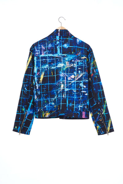 "The Painters" Collection- Cutting Mat Printed Biker Jacket