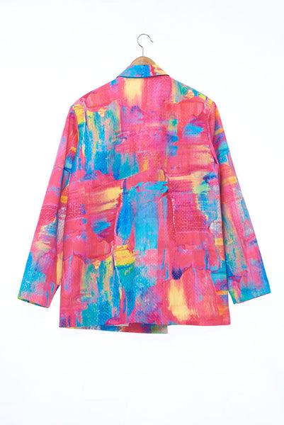"The Painters" Collection- Artistic Brushes Printed Over Sized Blazer