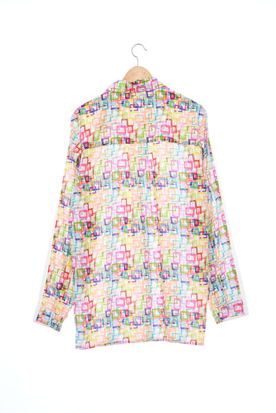 "The Painters" Collection- White /  Crayon Square Printed Shirt