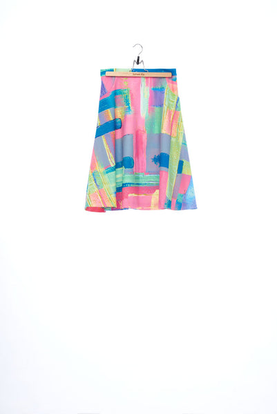 "The Painters" Collection- Abstract Paint Printed A-Line Skirt