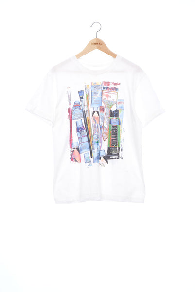 "The Painters" Collection- Painting Tools POP Graphic Print T-Shirt -White