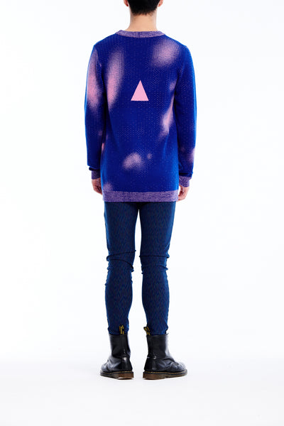 Sean Collection- BPM Image Graphic Jacquard Knitwear- Blue/Pink