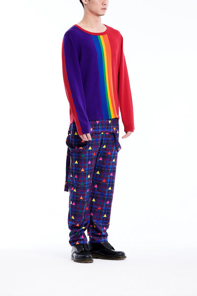 Sean Collection- Rainbow Image Intarsia Fine Knit Knitwear