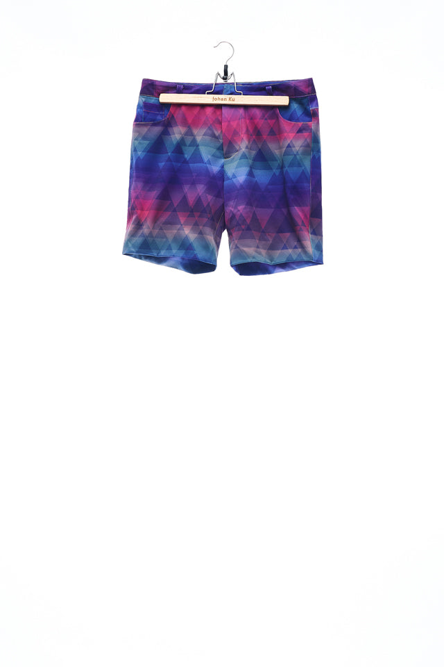 Sean Collection- Rainbow Colour Triangle Print Shorts