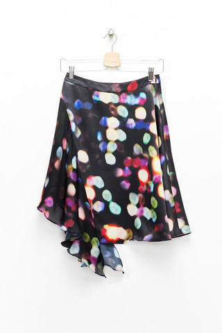 Slade Collection- Velvet Goldmine Inspired Asymmetry Printed Dots Skirt - Johan Ku Shop