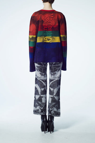 Slade Collection- Rainbow Colour Knitted Sparkle Dots Jacquard Top - Johan Ku Shop